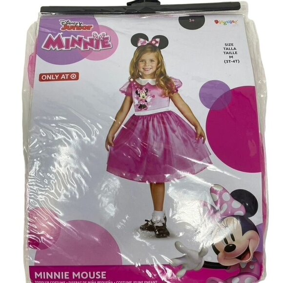 Disguise Disney Minnie Mouse Halloween Costume Dress Headband Szs 2T/ 3-4T - Picture 1 of 11